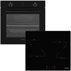 Pyramis PO782008SBL + PHC61410FMB Φούρνος άνω Πάγκου 78lt με Κεραμικές Εστίες Π59.5εκ. Black